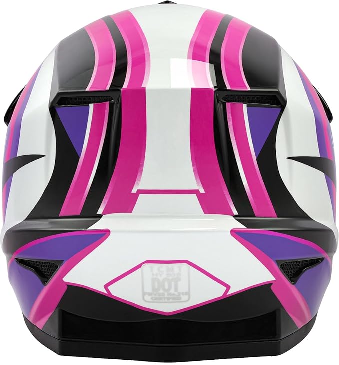 TCT-MOTORPARTS DOT Youth Kids Motocross ATV Full Face Helmets for Offroad Street Dirt Bike Go-Kart BMX MX Rose Red Large
