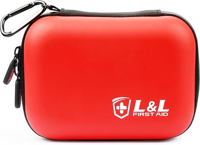 Travel First Aid Kit,120 Piece Mini First Aid Kit,Waterproof Survival First Aid Kits,Car Emergency Kit,Small Portable First Aid Kits for Car Travel Businesses Camping Sports Hiking(Red)
