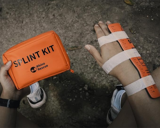 RHINO RESCUE First Aid Splint 36" X 4.3" Orange-Gray, Keep Bones in Position (4, Splint Bundle)