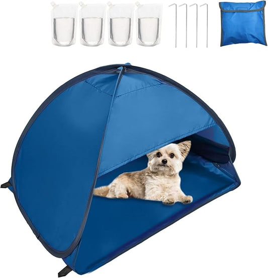 Pop Up Beach Sun Tent, 1 Pack Foldable Anti-UV Mini Automatic Pop Up Tent with 4 Water Storage Bag Instant Sun Protection Canopy with Fixed Nails for Outdoors Camping Picnic Beach