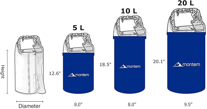 Montem Premium Waterproof Bag/Roll Top Dry Bag - Perfect for Kayaking/Boating/Canoeing/Fishing/Rafting/Swimming/Camping/Snowboarding
