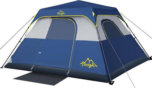 3/4 Person/6 Person Camping Tent Fast Cabin Tent with Instant Setup Tent, Weatherproof Tent Easy Quick Set Up & Pop Up in 60 Seconds with Rainfly Backpack for Family Camping,Upgraded Ventilation