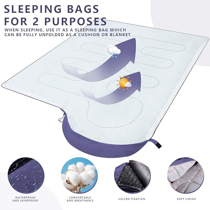 OBTANIM Camping Sleeping Bags Portable Waterproof Sleeping Bag for Adults Kids 4 Seasons Winter, Fall, Spring, Summer Backpacking Hiking Camping Mountaineering Indoor Outdoor Use