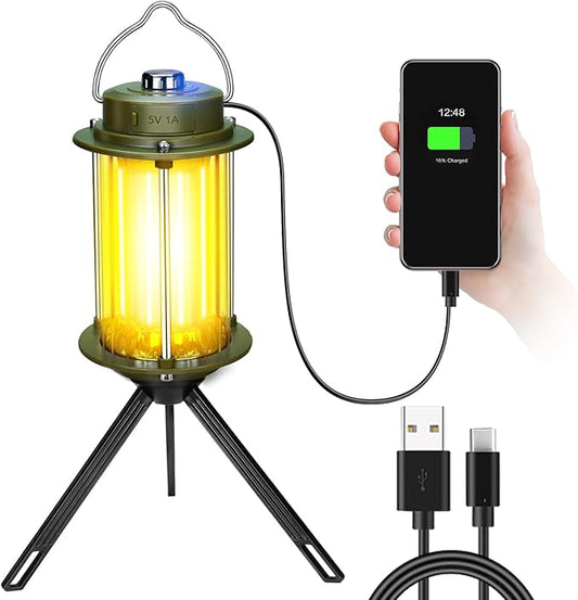 Rechargeable Camping Lantern, 3 Modes Dimmable Camping Lights, 3200mA High Capacity Battery Hurricane Lantern, IPX4 Waterproof Portable Emergency Camp Lights for Hurricane Survival Hiking With Bracket