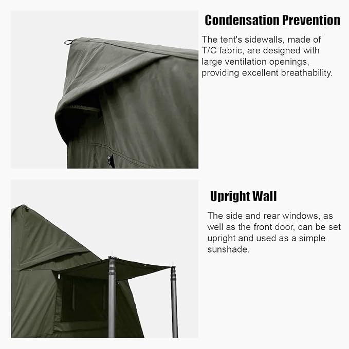 2025 Upgraded Canvas Inflatable Camping Tent with Pump, Easy Setup Blow Up Air Tent for Camping,No Assembly Needed Air Tent with Mesh Skylight Windows&Doors