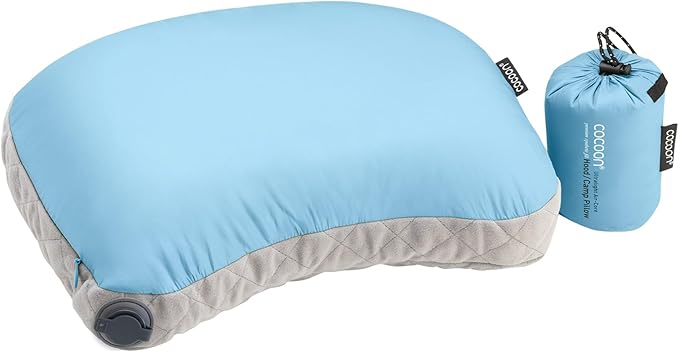 COCOON- Premium - Ultralight Inflatable AirCore Shaped Pillow - Washable Travel Air Pillows for Camping, Hiking, Backpacking (Regular 11" x 15")