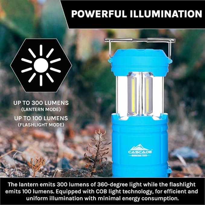 Cascade Mountain Tech Collapsible Flash Pop 2-in-1 Lantern/Flashlight