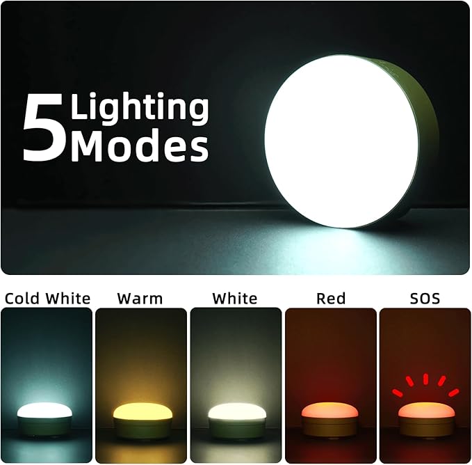 LED Camping Lantern, 1000LM Battery Power Camping Lights, Red Light, IPX4 Waterproof Tent Light, 5 Mode, Portable Flashlight for Power Outage, Emergency, Hurricane, Hiking