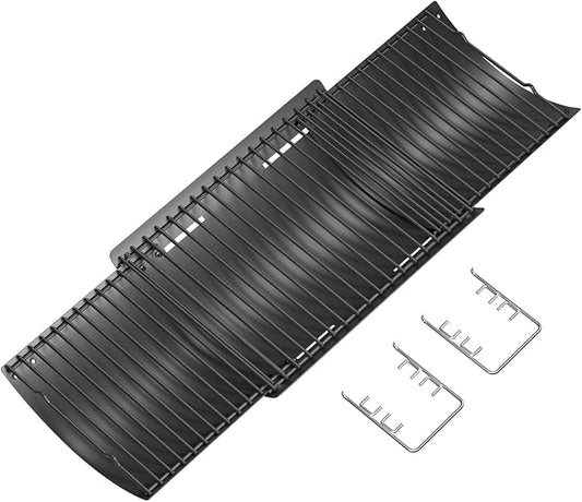 MixRBBQ 23" to 34" Universal Ash pan with 2 Fire Hanger for Chargriller Charcoal 1224, 1324, 2121, 2222, 2727, 2828, 2929, Charbroil 17302056 Oklahoma Joe Charcoal Ash Pan, Grill Replacement Part