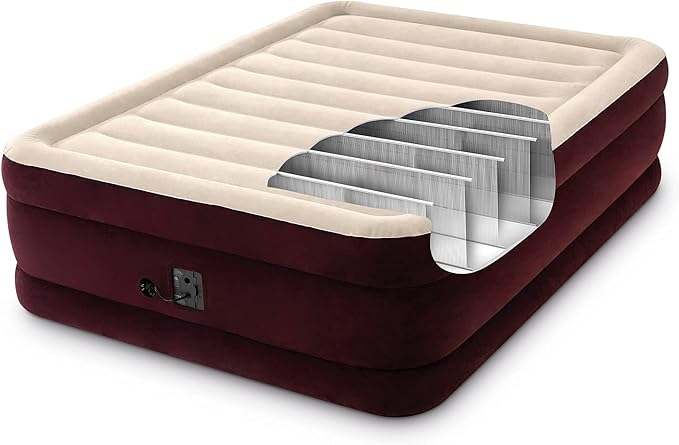 Intex Comfort Dura-Beam Airbed Internal Electric Pump Bed Height Elevated (2020 Model)
