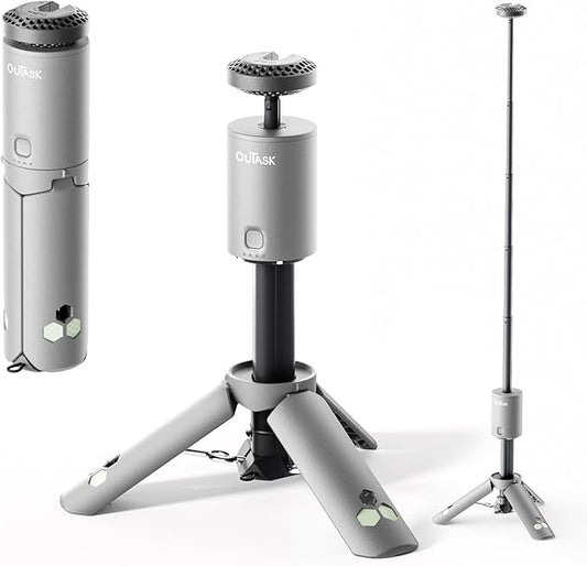 Camping Light Telescopic, Collapsible Magnetic Camping Lantern with 12000mAh Battery, Telescoping IPX6/IPX7 Waterproof Flashlights, Camping Lamp for Emergency, Camping, Hiking (Gray)