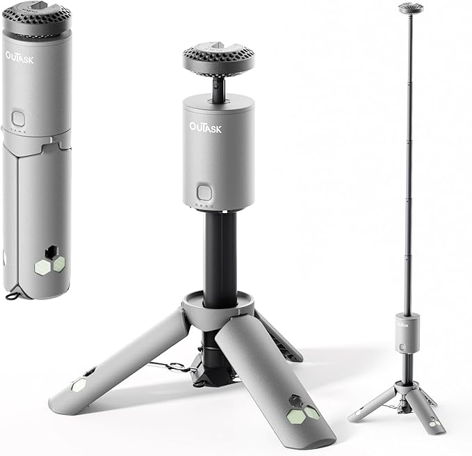 Camping Light Telescopic, Collapsible Magnetic Camping Lantern with 12000mAh Battery, Telescoping IPX6/IPX7 Waterproof Flashlights, Camping Lamp for Emergency, Camping, Hiking (Gray)