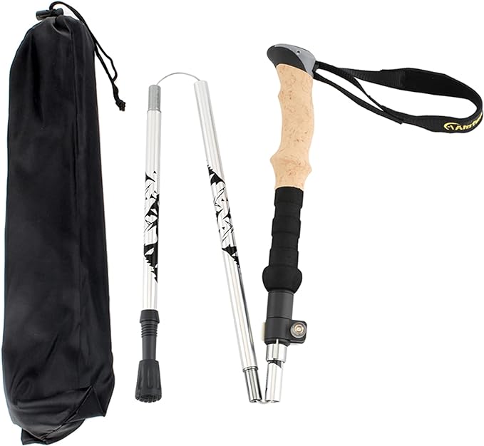 Aluminum Collapsible Ultralight Travel Trekking Hiking Pole for Men and Women