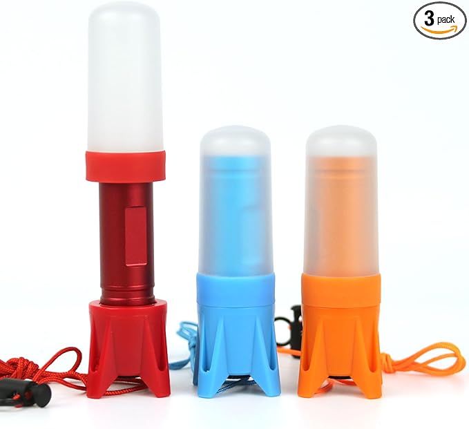 Camping Lantern 3 Packs Portable LED Tent Light Emergency Lights（2 Usage Forms）Camping Accessories Tent Lamp(with Lanyard) for Camping Lights, Kids’ Adventure, Party, Power Outages, Hiking etc.