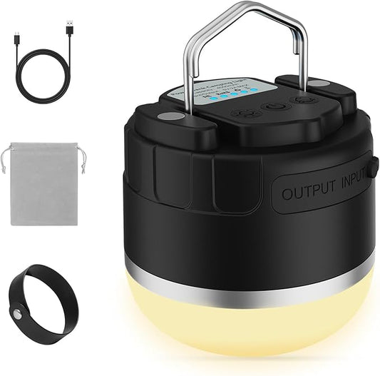 LED Camping Lights Rechargeable - Outdoor Portable Tent Light with 4000mAh Battery, 3 Light Modes Camping Lantern with Magnet Base, IP65 Waterproof Hanging Camping Lights for Tent, Hiking, Hurricane