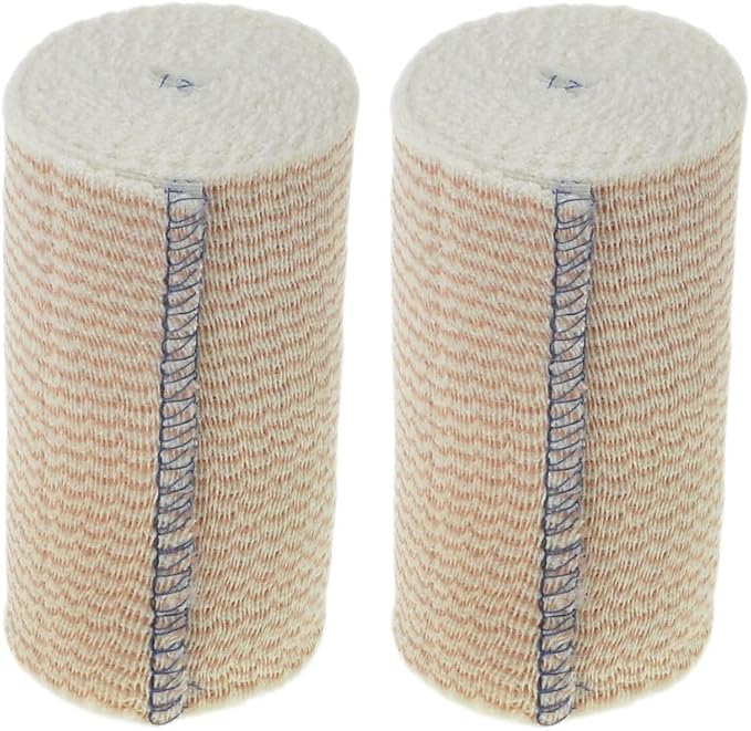Dealmed 4" Elastic Bandage Wrap with Self-Closure – 2 Elastic Bandages, 5 Yards Stretched Compression Bandage Wrap, Wound Care Product for First Aid Kit and Medical Facilities