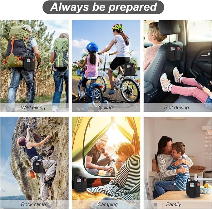 Original Survival Kit, 250 Pcs Survival Gear First Aid Kit with Molle System Compatible Bag and Emergency Tent - Ideal for Earthquake, Outdoor Adventure, Hiking, Hunting, Medium size