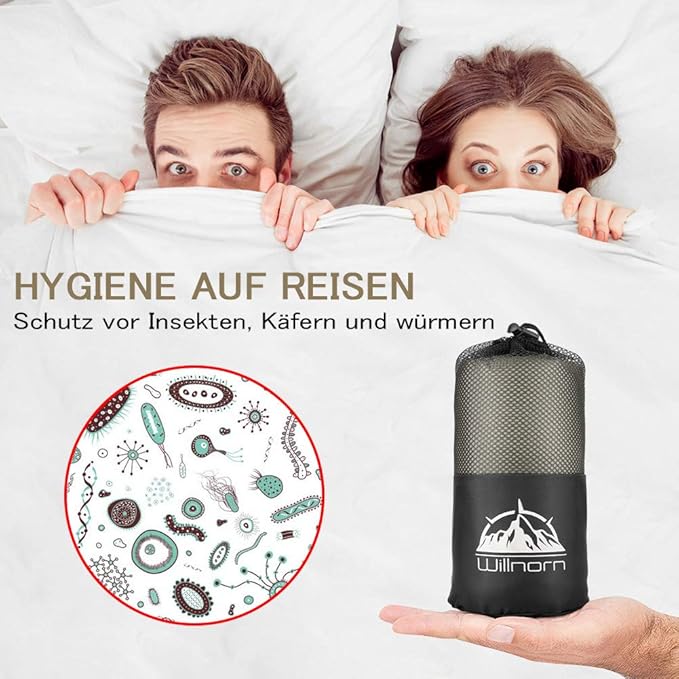 Sleeping Bag Liner,Travel Sheets & Adult Sleep Sack & Self Tan Sleep Sack for Backpacking,Hotel, Hostels, Lightweight Single Camping Sleep Pod