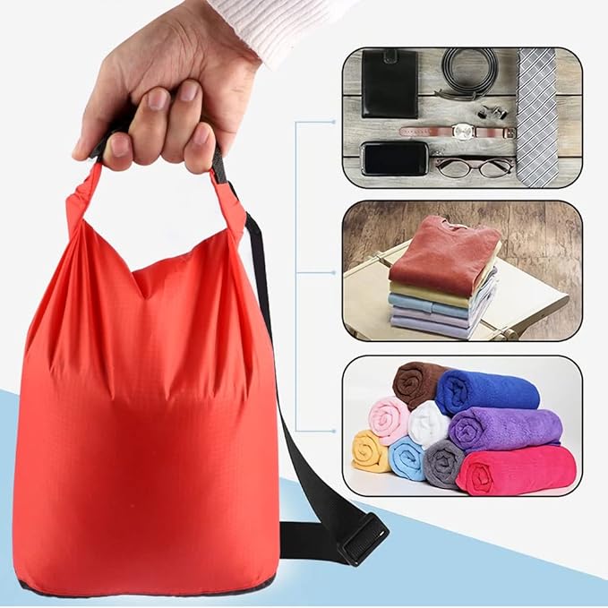 Pimoys 5 Pack Waterproof Dry Sacks, Lightweight Outdoor Dry Bags with Shoulder Strap, 20L /12L / 10L/ 6L/ 3.5L Ultimate Dry Bags for Kayaking Camping Rafting Boating (Multicolor)