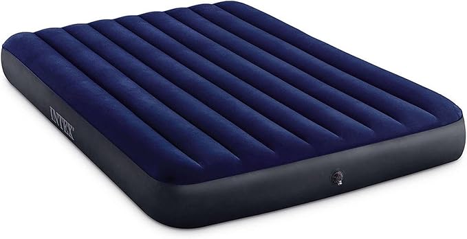 Intex 10 Inch Dura Beam Fiber Tech Vinyl Standard Downy Air Mattress with Plush Top and 2 in 1 Valve, Queen (Pump Not Included) (2 Pack)