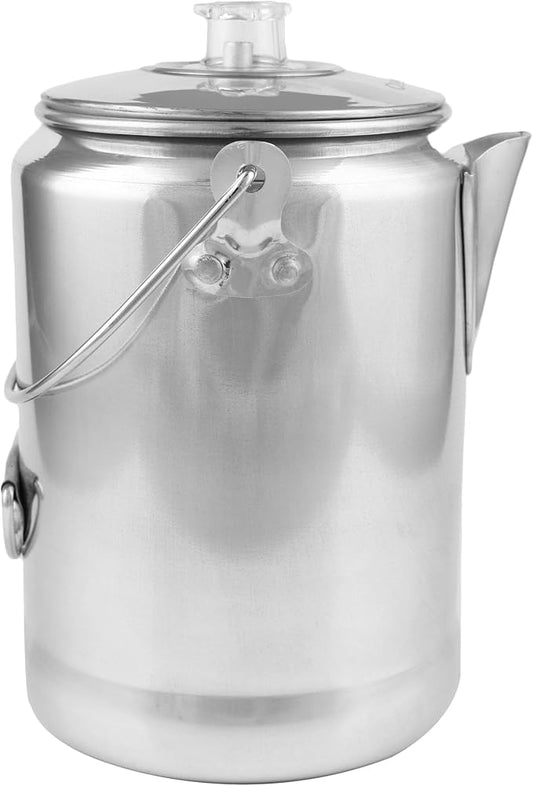 Coghlan's Aluminum Coffee Pot, 9-Cup Percolator for Camping, Lightweight Stovetop Coffee Maker, Durable and Portable Outdoor Brew Gear
