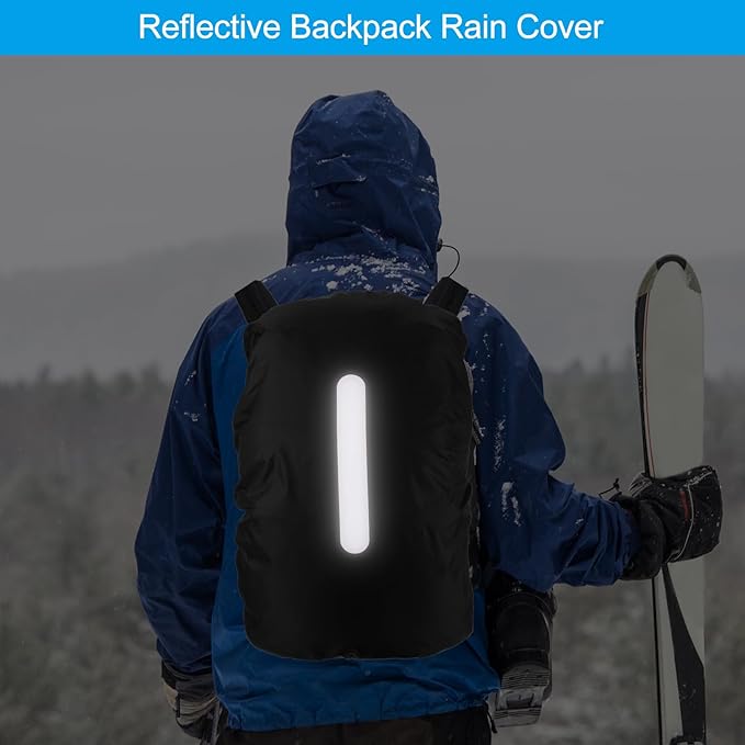 PATIKIL Waterproof Backpack Rain Cover, Non-Slip Backpack Cover with Vertical Reflective Strap Stay Dry for Hiking, Camping, Hunting