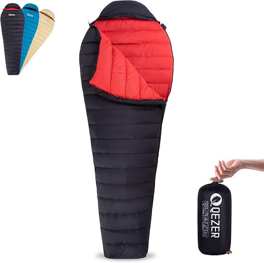 Ultralight Down Sleeping Bag for Adults with 600 Fill Power, Compact Sleeping Bag with Compression Sack for Backpacking, Hiking and Camping