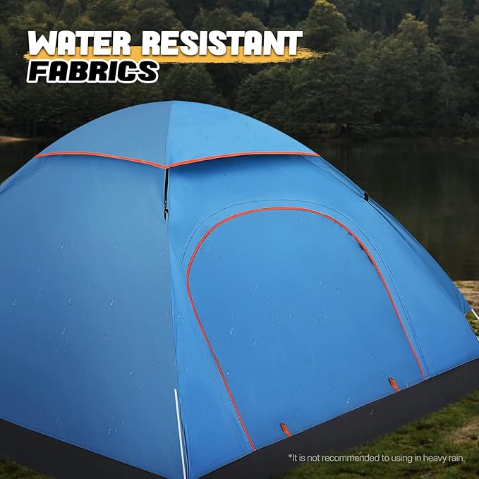 MoNiBloom 2 Person Dome Tent with Skylight, Ultralight Carry Family Tent Easy Set Up and Backpacking Tent with Lightweight Aluminum Alloy Frame for Adults Camping Hiking Outdoor Festivals, Blue