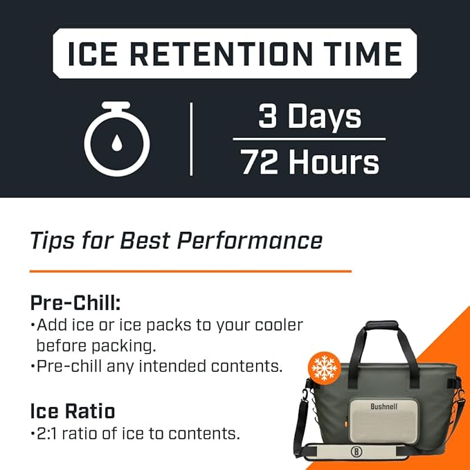 Bushnell Soft Coolers | Insulated Portable Ice Chest The Best Bag Cooler for Beach, Drinks, Beverages, Travel, Camping, Picnic, Leak-Proof with Waterproof Zipper