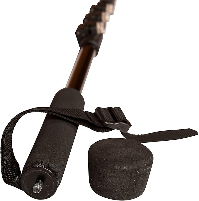 York Nordic PRO Collapsible 4 Piece Trekking/Walking Poles - Pair of monopod Poles w/3 flip Locks, Detachable Rubber feet, and GoPro Camera Mount Black