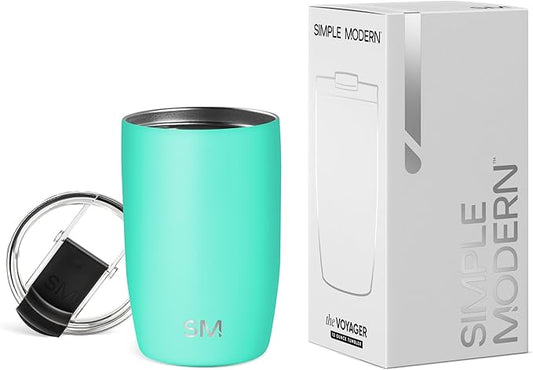 Simple Modern Voyager Travel Coffee Mug Tumbler with Flip Lid | Insulated Stainless Steel Cold Brew Iced Coffee Cup | Gifts for Women Men Him Her | 12oz | Tropical Wave
