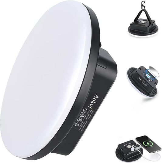 10000 mAh Portable LED Camping Light Rechargeable,3 Light Colors & 1500LM Stepless Dimming Tent Light, IPX65 Waterproof, Magnetic Base for Hurricane Emergencies, Outdoor, Hiking, Home(Standard)