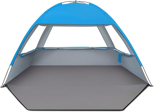Venustas Beach Tent Sun Shelter for 3-10 Person, UPF 50+ UV Protection Canopy, Lightweight and Easy Setup Cabana, Portable Beach Shade