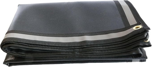 59x39 Inch Heavy Duty Grill Mat - Fireproof Mat for Wood Stove, Fire Pit & Outdoor Grill Protection, Double-Sided Ember Mat with Reflective Strips & Grommets (Non-Slip Deck Safe)