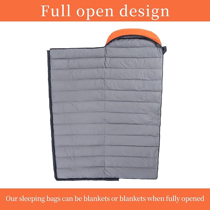 Ultralight Down Sleeping Bag for Adults - 600 Fill Power, Cold Weather, Backpacking, Camping, Hiking