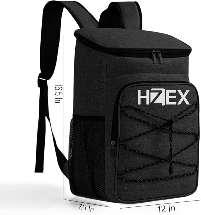 Travel Cooler Lunch Backpack, 25L or 25 Can Hiking Back Pack, Insulated Lunch Box Bag, Water Resistant Can Beach Cooler, Leakproof and Lightweight for Traveling, Fishing, Camping