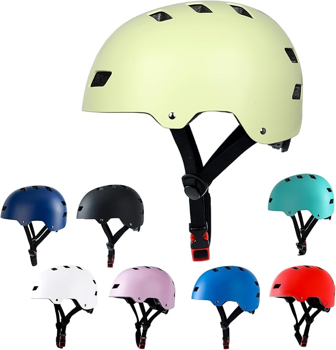 Bike Helmet 3 Sizes for Teenager Kids Youth Adults,Bavilk Skateboard Helmet Adjustable Multi-Sport Bicycle Cycling Scooter Roller Skate Inline Skating Rollerblading for Girls Boys Women Men Teen