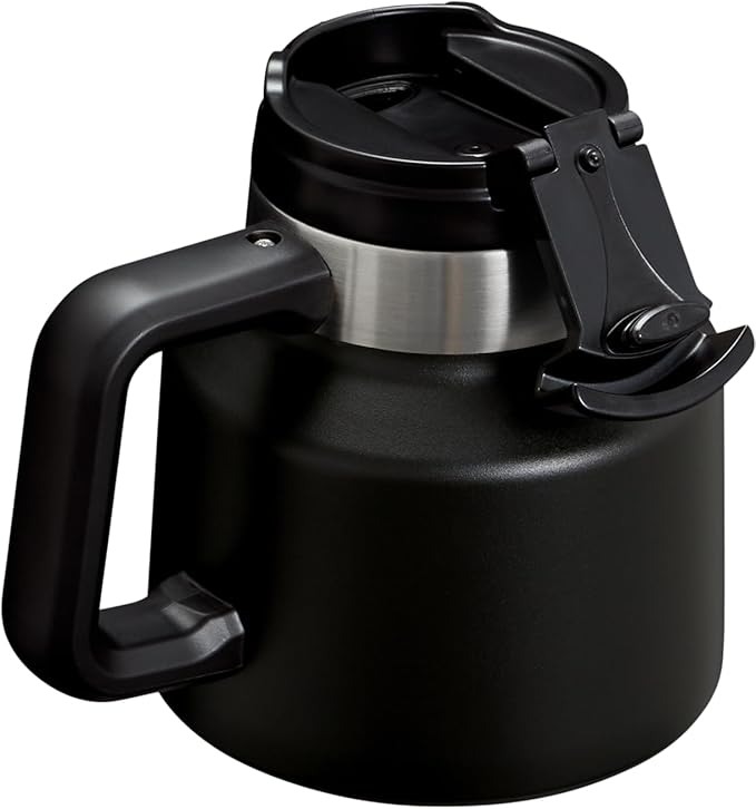 Stanley Tough-To-Tip Admiral's Mug 20 oz | Twist-on Flip Open Lid | Wide Body with Non-Skid Rubber Base | Insulated Stainless Steel Coffee Cup | BPA-Free | Black 2.0