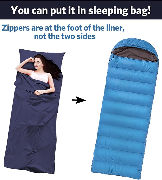 Sleeping Bag Liner Ultralight Travel Sheet Dirt-Proof Travel Camping Sheet Sleeping Sheet Hotel Sheet for Outdoor Travel Hiking Hotels Picnics