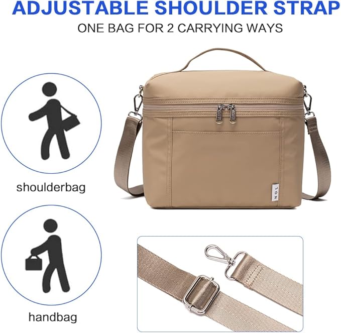 NOL Natural Organic Lifestyle Insulated Lunch Bags for Women Cooler Bag Lightweight Nylon Waterproof Lunch Box For Work