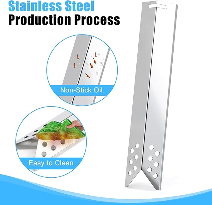 Adviace 5210050 Heat Tents for Expert Grill BG2824B Grill Parts, 4-Pack Heat Plates Heat Shields for Expert Grill BG2824B BG2824BP 4 Burner Gas Grill & Fire King BG2824BP-L, BG2824B Heat Plates