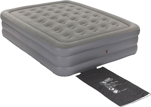 Coleman GuestRest 18" Plush Top Double High Air Mattress Airbed with Integrated Storage System and Carry Bag, Pump Not Included, Queen