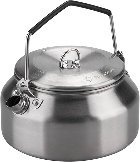 Camping Kettle 1Liter, Camp Tea Coffee Pot Stainless Steel Outdoor Hiking Kettle Pot Lightweight Durable Camping Tea Kettle