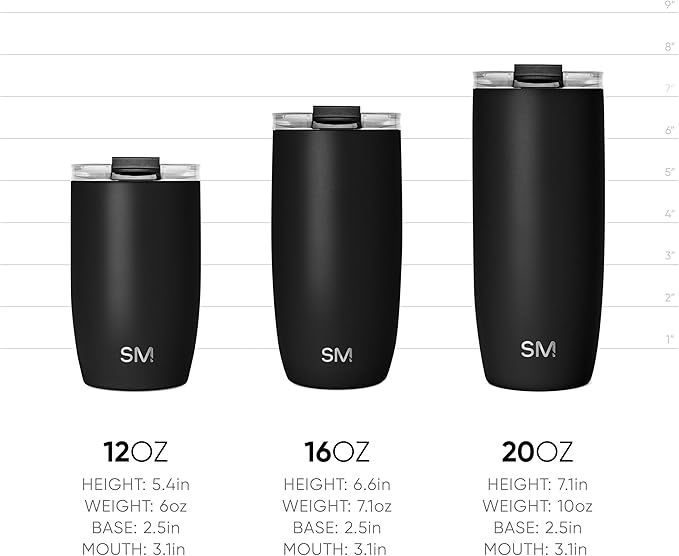 Simple Modern Travel Coffee Mug Tumbler with Flip Lid | Reusable Insulated Stainless Steel Cold Brew Iced Coffee Cup Thermos | Gifts for Women Men Him Her | Voyager Collection | 16oz | Slumberland