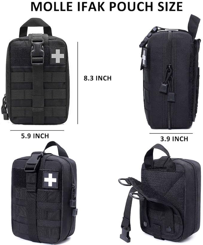Ifak Trauma Kit, 74 Piece Upgrade Tactical First Aid Supplies, Molle Ifak Pouch Rip Away Refill Supplies for Survival Camping Hiking Travel