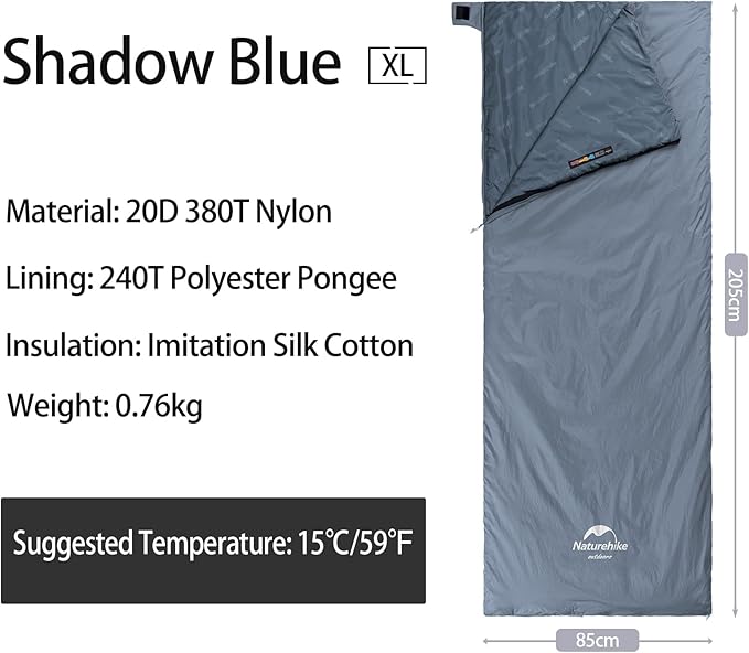 Naturehike Lightweight Sleeping Bag - Compact, Ultralight, Envelope Backpacking Bag - Portable, Waterproof, Comfortable With Compression Sack for 3 Season Camping, Traveling, Hiking