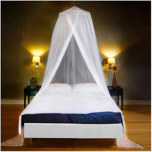 EVEN NATURALS King Size Mosquito Net for Bed - Ultra-Large Mosquito Netting for Bed, Easy Installation, Machine Washable, Luxurious Fine Mesh 300 Holes/inch² - Ideal for Home and Travel - 87"x22"x335"