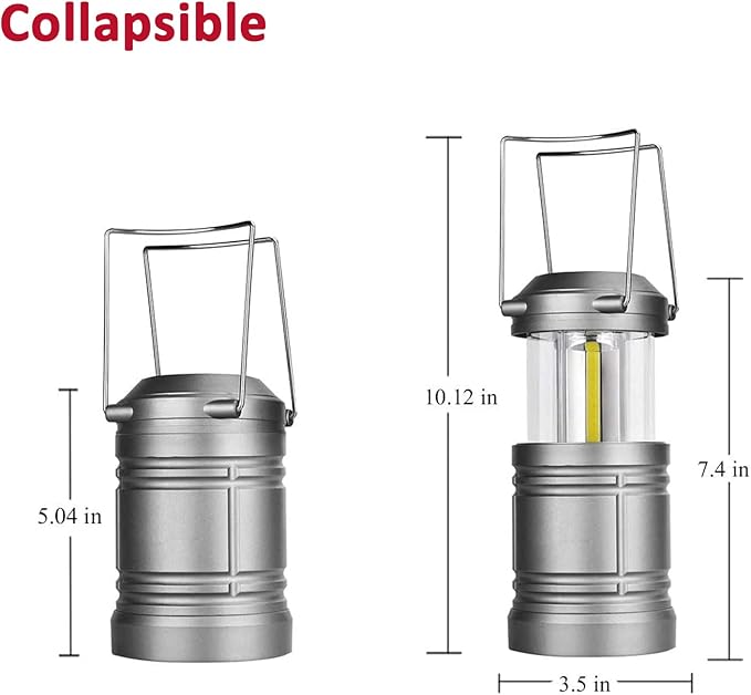 Camping Lantern, Battery Powered LED Lanterns for Hurricane Power Outage, 4 Pack