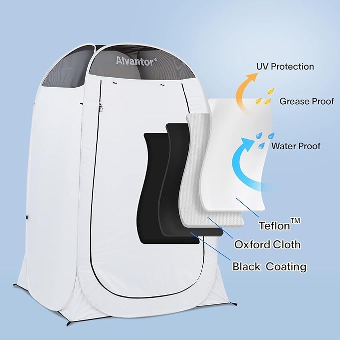 Alvantor Shower Tent Changing Room Outdoor Toilet Privacy Pop Up Camping Dressing Portable Shelter Teflon Coating