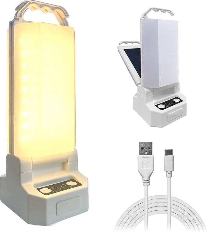 Solar Powered LED Portable Camping Lantern 4500mAh Rechargeable 1000 Luminaid 6500K Waterproof and 4 Brightness Dimmable, Ideal Camping Lights for Home Power Outages, Outdoor Survival Gear